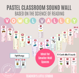 Pastel Sound Wall based on Science of Reading - Vowel Valley