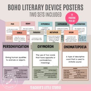 Boho Literary Device Posters