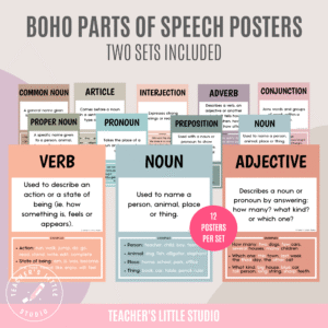 Boho Parts of Speech Posters