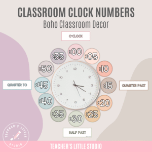 Boho Classroom Clock Labels