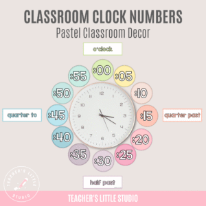 Pastel Classroom Clock Labels