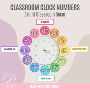 Bright Classroom Clock Labels