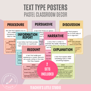 Pastel Text Type Posters