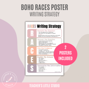 Boho RACES Writing Strategy Poster
