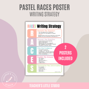 Pastel RACES Writing Strategy Poster