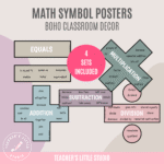 Boho Math Symbol Posters