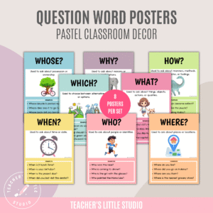 Pastel Question Word Posters