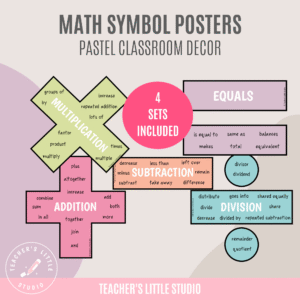 Pastel Math Symbol Posters