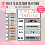 Boho Classroom Schedule