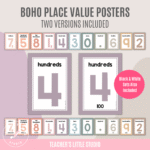 Boho Place Value Posters