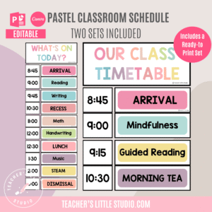 Pastel Classroom Schedule