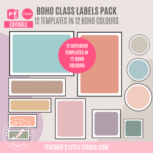 Boho Class Labels Pack