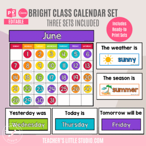 Bright Class Calendar Set