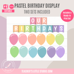 Pastel Balloon Birthday Display