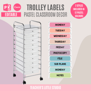 Editable Pastel Trolley Labels