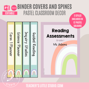 Pastel Binder Covers and Spines
