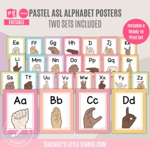 Pastel ASL Alphabet Posters