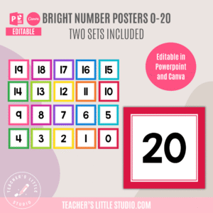Bright Number Posters