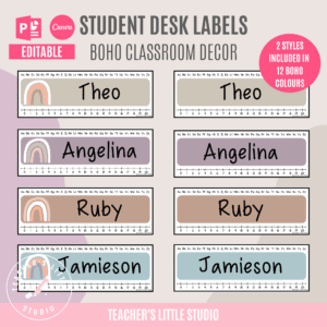 Boho Desk Labels