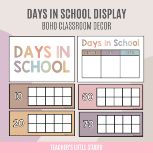 Boho Days in School Display Set