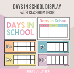 Pastel Days in School Display Set