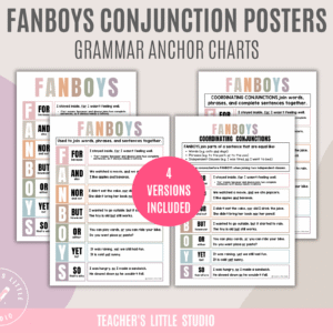 Boho FANBOYS Conjunction Posters - Teacher's Little Studio