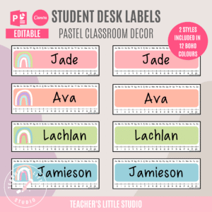Pastel Desk Labels
