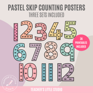 Pastel Skip Counting Posters - Teacher's Little Studio
