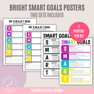 Bright SMART Goals Set - Two Sets Included - Teacher's Little Studio