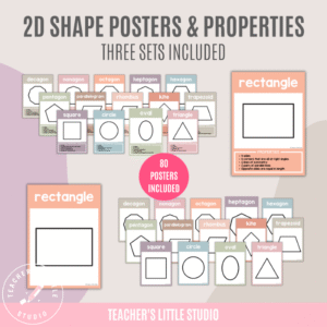 Boho 2D Shape Posters with Properties - Teacher's Little Studio