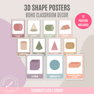 Boho 3D Shape Posters - Teacher's Little Studio