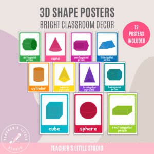 Bright 3D Shape Posters - Teacher's Little Studio