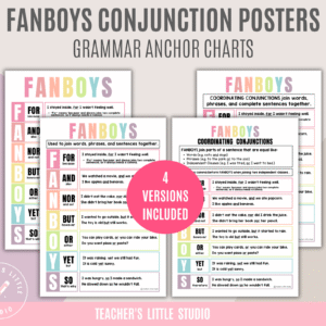 Pastel FANBOYS Conjunction Posters - Teacher's Little Studio