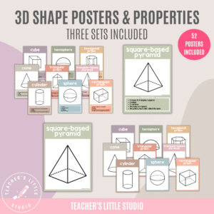 Boho 3D Shape Posters with Properties - Teacher's Little Studio
