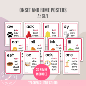 Onset and Rime Posters - Teacher's Little Studio