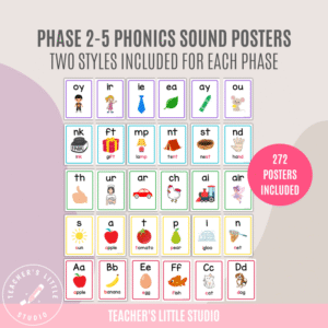 Phonics Sound Posters (phases 2-5) - Teacher's Little Studio