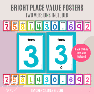 Bright Place Value Posters - Teacher's Little Studio