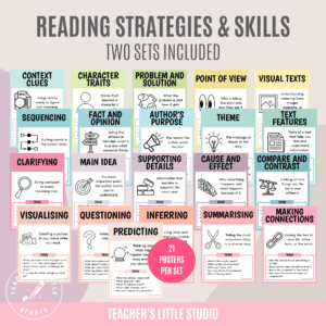Pastel Reading Strategies and Skills - The Digital Download Studio