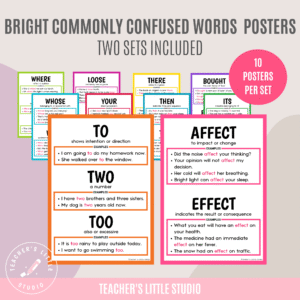 Bright Commonly Confused Words Posters