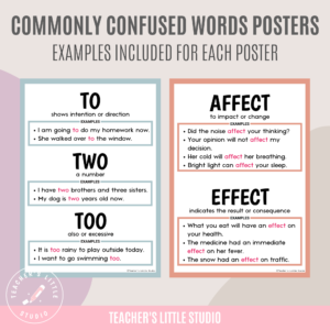 Pastel Commonly Confused Words Posters